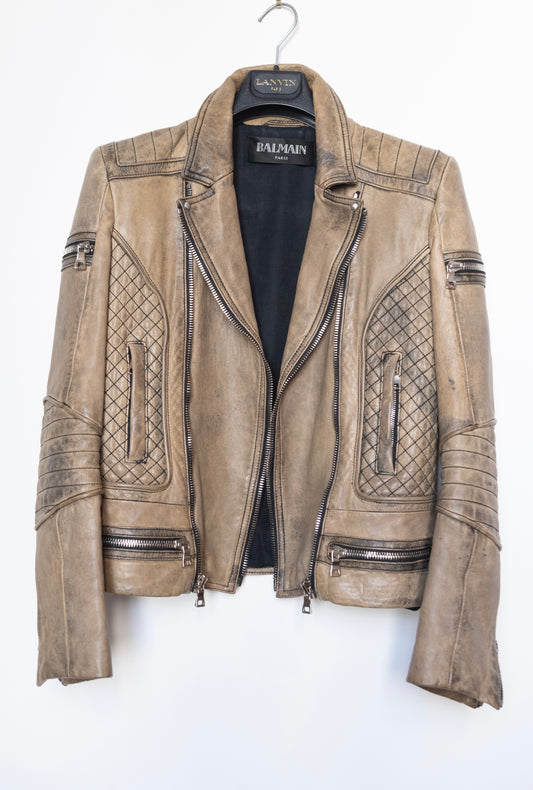 BALMAIN LEATHER BOMBER JACKET