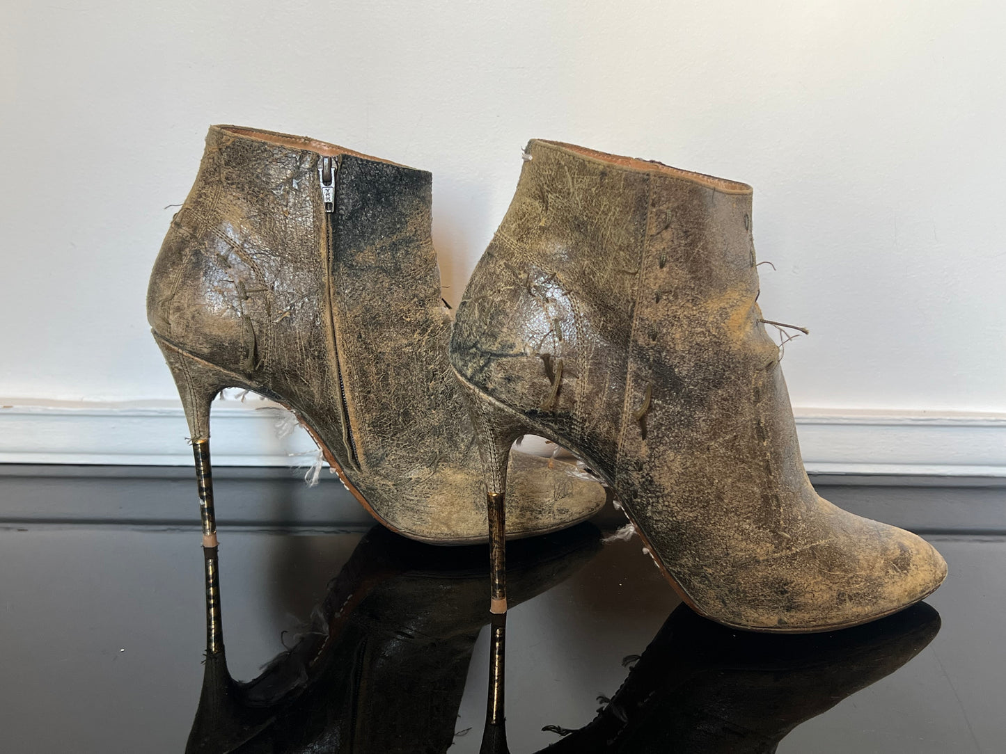 Maison Margiela Kaki Leather Boots